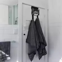 Sleek Black Over-the-Door Cat Hooks – Stylish Storage for Home or Office