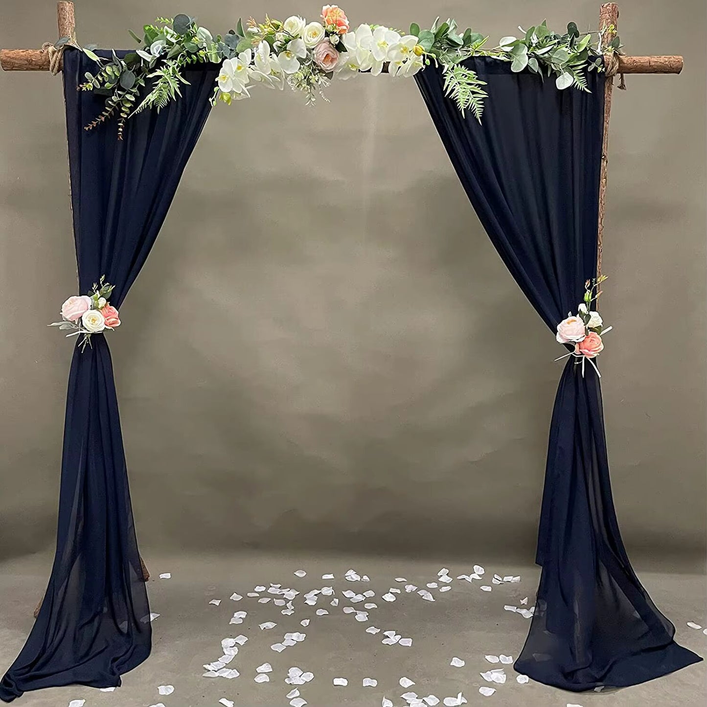 Dark Green Chiffon Arch Drapes – Elegant Backdrop for Weddings & Events