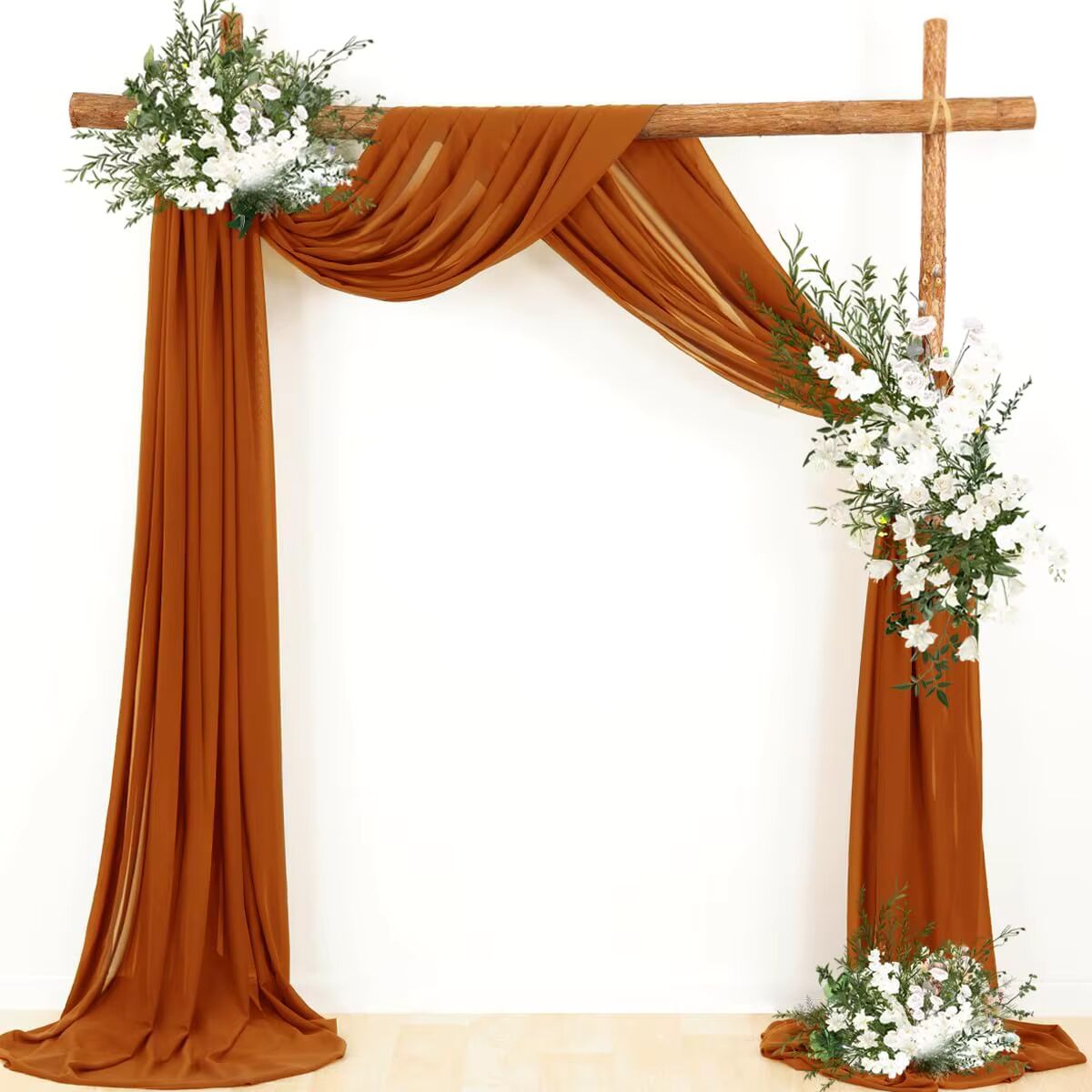 Dark Green Chiffon Arch Drapes – Elegant Backdrop for Weddings & Events