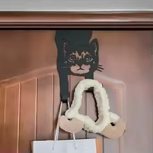 Sleek Black Over-the-Door Cat Hooks – Stylish Storage for Home or Office
