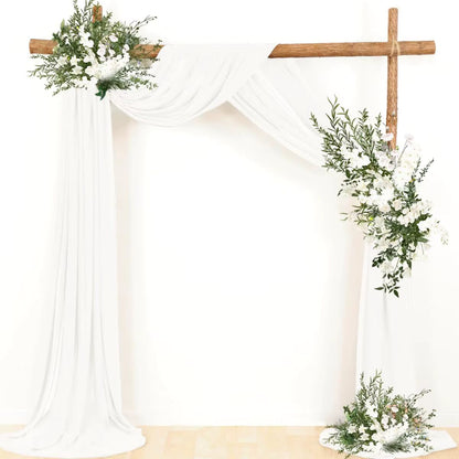 Dark Green Chiffon Arch Drapes – Elegant Backdrop for Weddings & Events