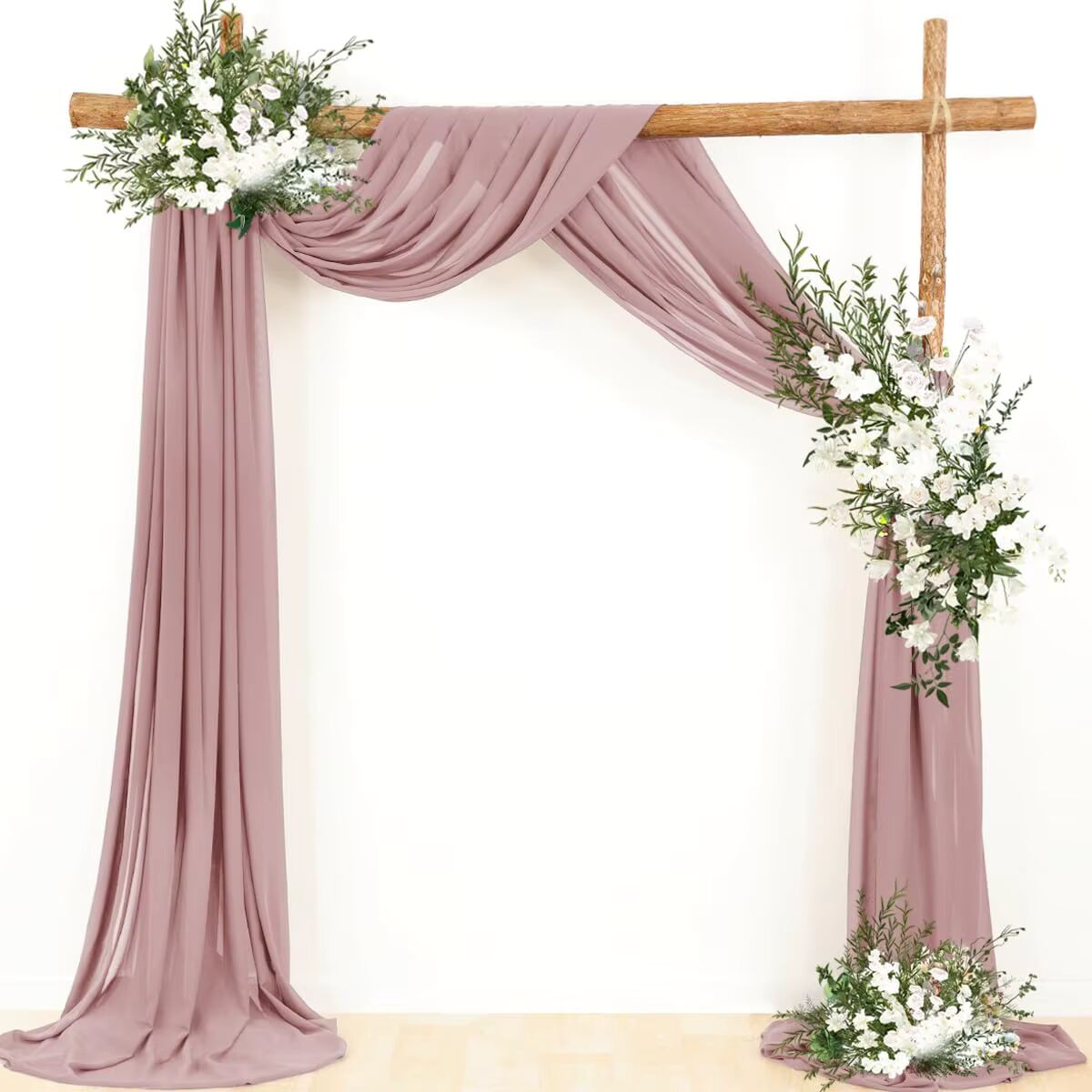 Dark Green Chiffon Arch Drapes – Elegant Backdrop for Weddings & Events