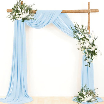 Dark Green Chiffon Arch Drapes – Elegant Backdrop for Weddings & Events