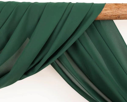 Dark Green Chiffon Arch Drapes – Elegant Backdrop for Weddings & Events