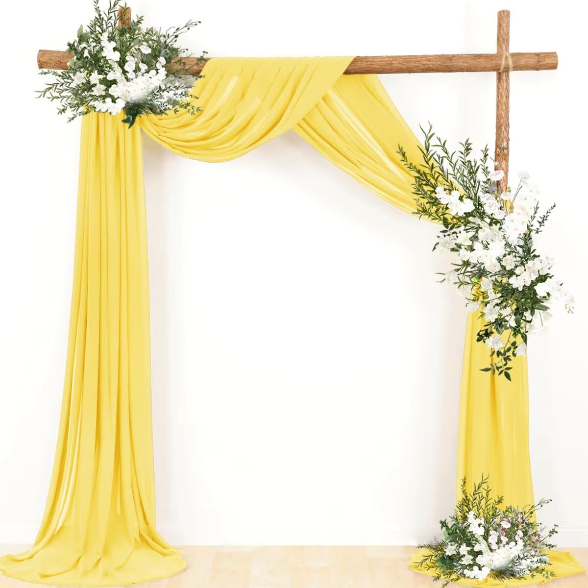 Dark Green Chiffon Arch Drapes – Elegant Backdrop for Weddings & Events