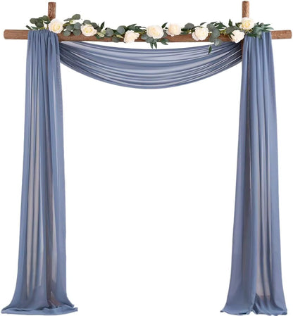 Dark Green Chiffon Arch Drapes – Elegant Backdrop for Weddings & Events