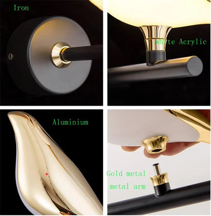 Nordic LED Magpie Wall Light – Touch Switch Home Decor Accent