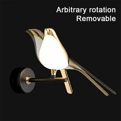 Nordic LED Magpie Wall Light – Touch Switch Home Decor Accent